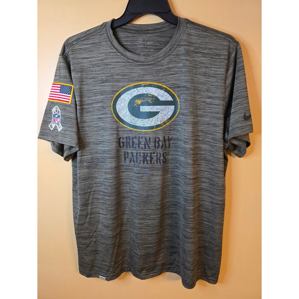 Nike Green Bay Packers Salute to Service Dri-FIT Shirt Mens Large Olive Green